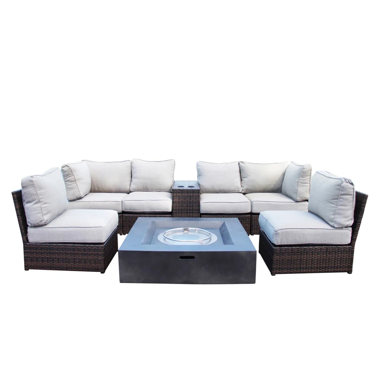 Pre-Assembled 6-Person Patio Seating Set with Cushions  Durable HDPE Wicker