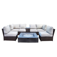 Pre-Assembled 6-Person Patio Seating Set with Cushions  Durable HDPE Wicker