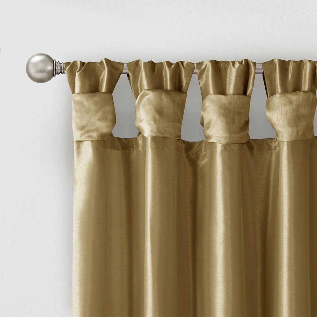 Twist Tab Lined Window Curtain Panel Bronze 50x120"