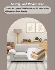 FX-P20M-2S-CW (2.5S SOFA)78.74INCH Space-Saving Storage Sofa, Cream White Tow Seat Cushions Couch with Hidden Storage Contemporary Loveseat for Living Room and Small Homes