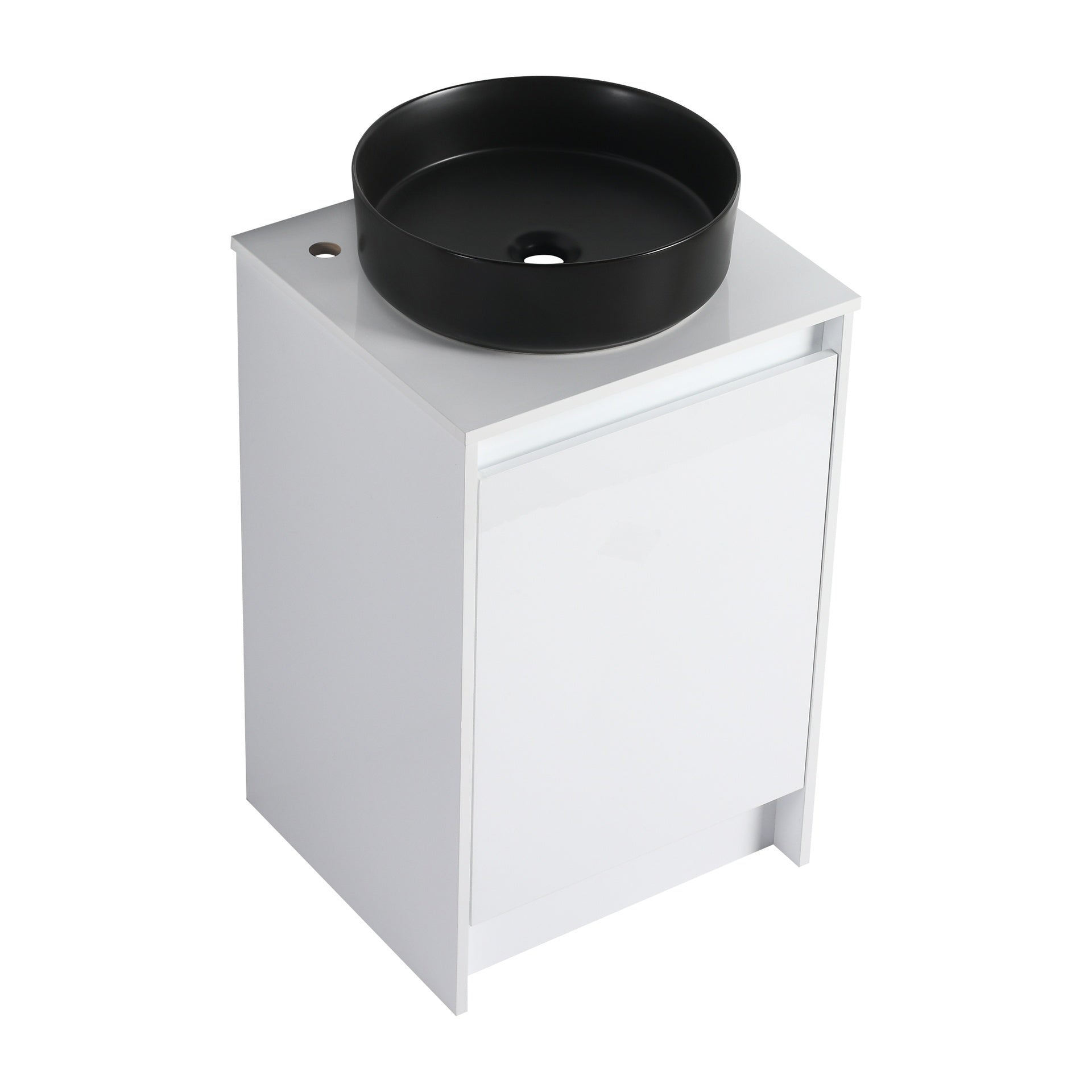 20" Freestanding Bathroom Cabinet With Art Ceramic Sink, Soft Close Doors, Glossy White,(KD-Packing)