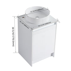 20" Freestanding Bathroom Cabinet With Art Ceramic Sink, Soft Close Doors, Glossy White,(KD-Packing)
