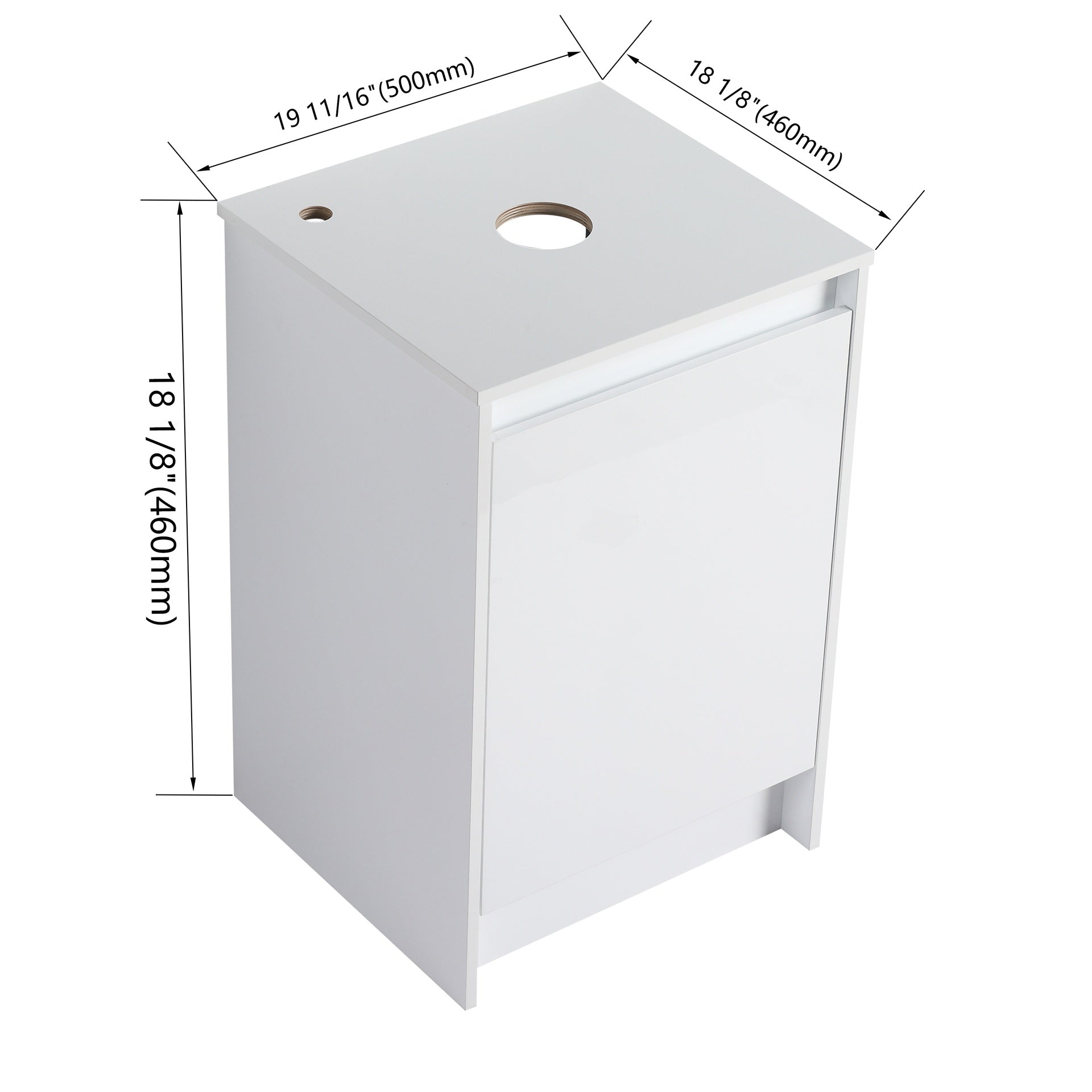 20" Freestanding Bathroom Cabinet, Soft Close Doors, Glossy White,(KD-Packing) (Only Vanity)