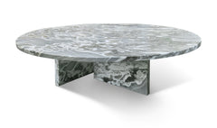 Blue Gray natural marble coffee table, living room table,natural stone, Ø35.4 h9.8 Inch/Ø90 h25 cm, genuine marble, real marble