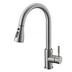 FLG Touch-On Kitchen Faucet with Pull Out Sprayer Single Handle Brass Touch Activated Kitchen Sink Faucet with 2-Way Pull Out Sprayer,Brushed Nickel