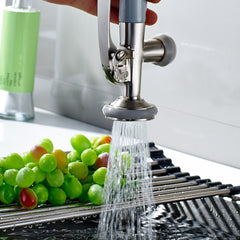 Commercial Kitchen Faucet Pull Down Sprayer Brushed Nickel Single Handle Kitchen Sink Faucet
