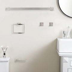5-Piece SUS304 Bathroom Set: Towel Bar + Ring + Hooks + TP Holder, Brushed Finish
