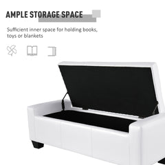 Faux Leather Rectangular Tufted Storage