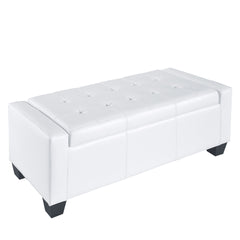 Faux Leather Rectangular Tufted Storage