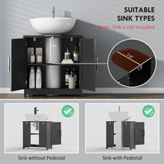 Pedestal Sink Storage Cabinet, Bathroom Sink Cabinet with 2 Barn Doors and Adjustable Shelf (Without washbasin)
