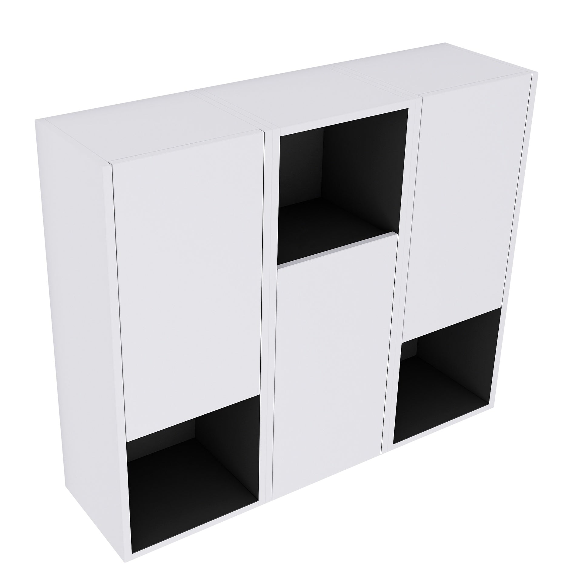 12" Bathroom Side Cabinet,3-Soft Close Doors,Float Mounting Design,12*3(KD-Packing)
