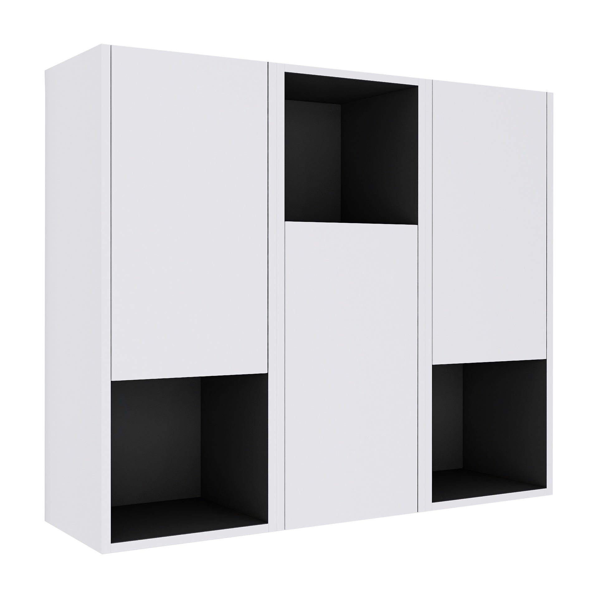 12" Bathroom Side Cabinet,3-Soft Close Doors,Float Mounting Design,12*3(KD-Packing)