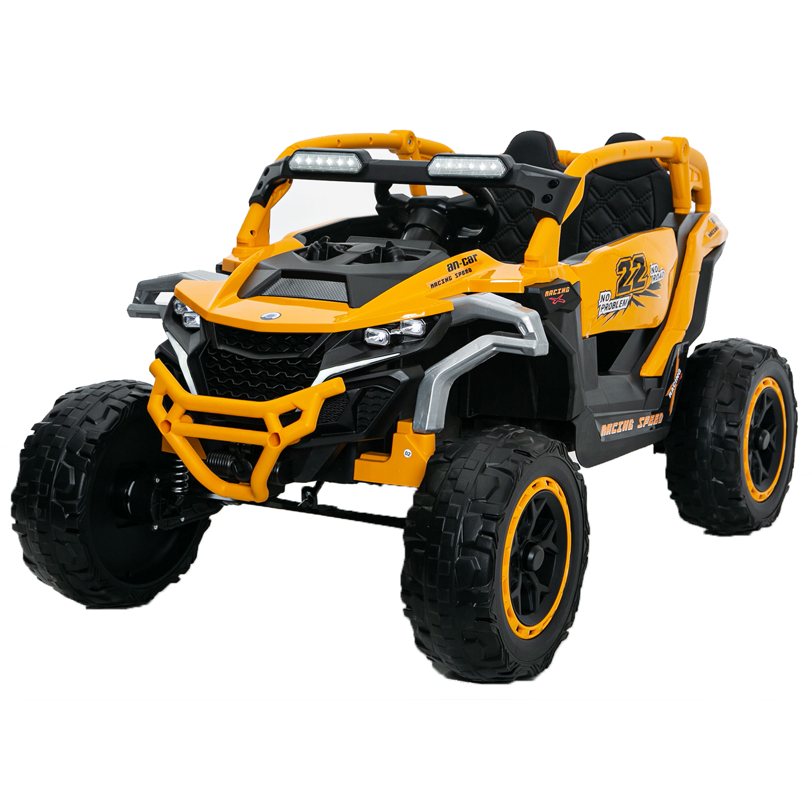 Ride on Models Truck Car 12V Kids Electric Vehicles, Remote Control, Front & Rear Shock Suspension, 2 Seater UTV, Flashlights and a built-in music player, For Age 3-6 Years Old (Yellow)