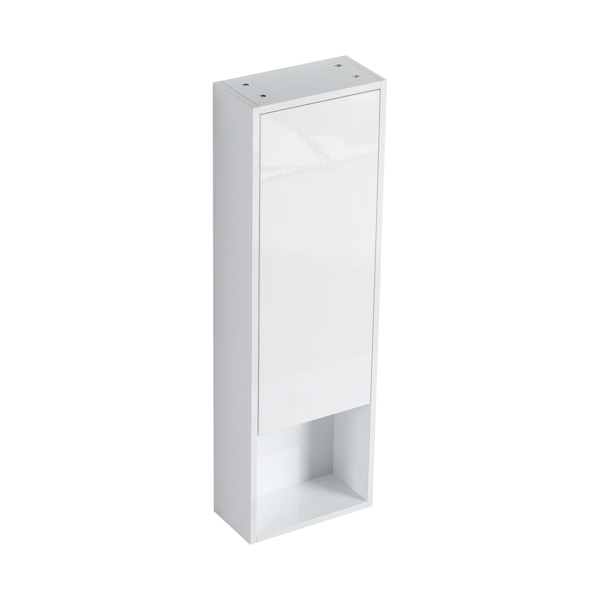 12" Bathroom Wall Cabinet, Soft Close Doors, Float Mounting Design,Glossy White,(KD-Packing)