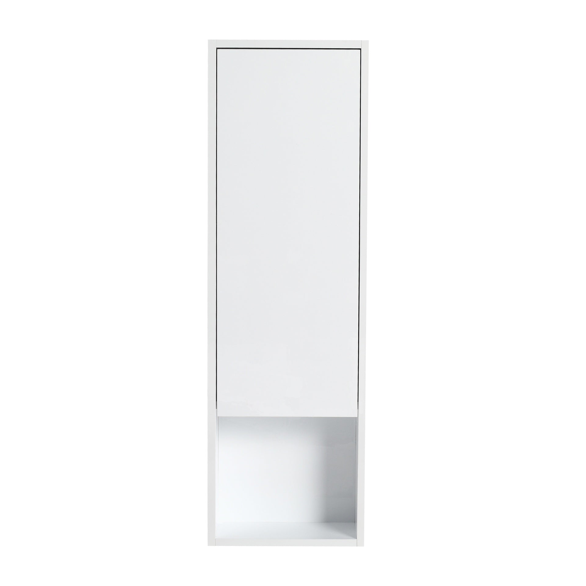 12" Bathroom Wall Cabinet, Soft Close Doors, Float Mounting Design,Glossy White,(KD-Packing)