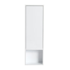 12" Bathroom Wall Cabinet, Soft Close Doors, Float Mounting Design,Glossy White,(KD-Packing)