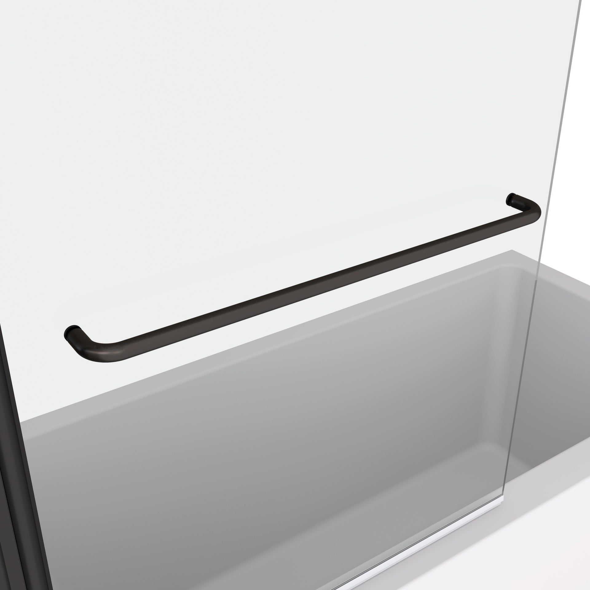 Bath tub Pivot shower screen, with 1/4" tempered glass and towel bar 3458 finished Matte Black