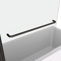 Bath tub Pivot shower screen, with 1/4" tempered glass and towel bar 3458 finished Matte Black