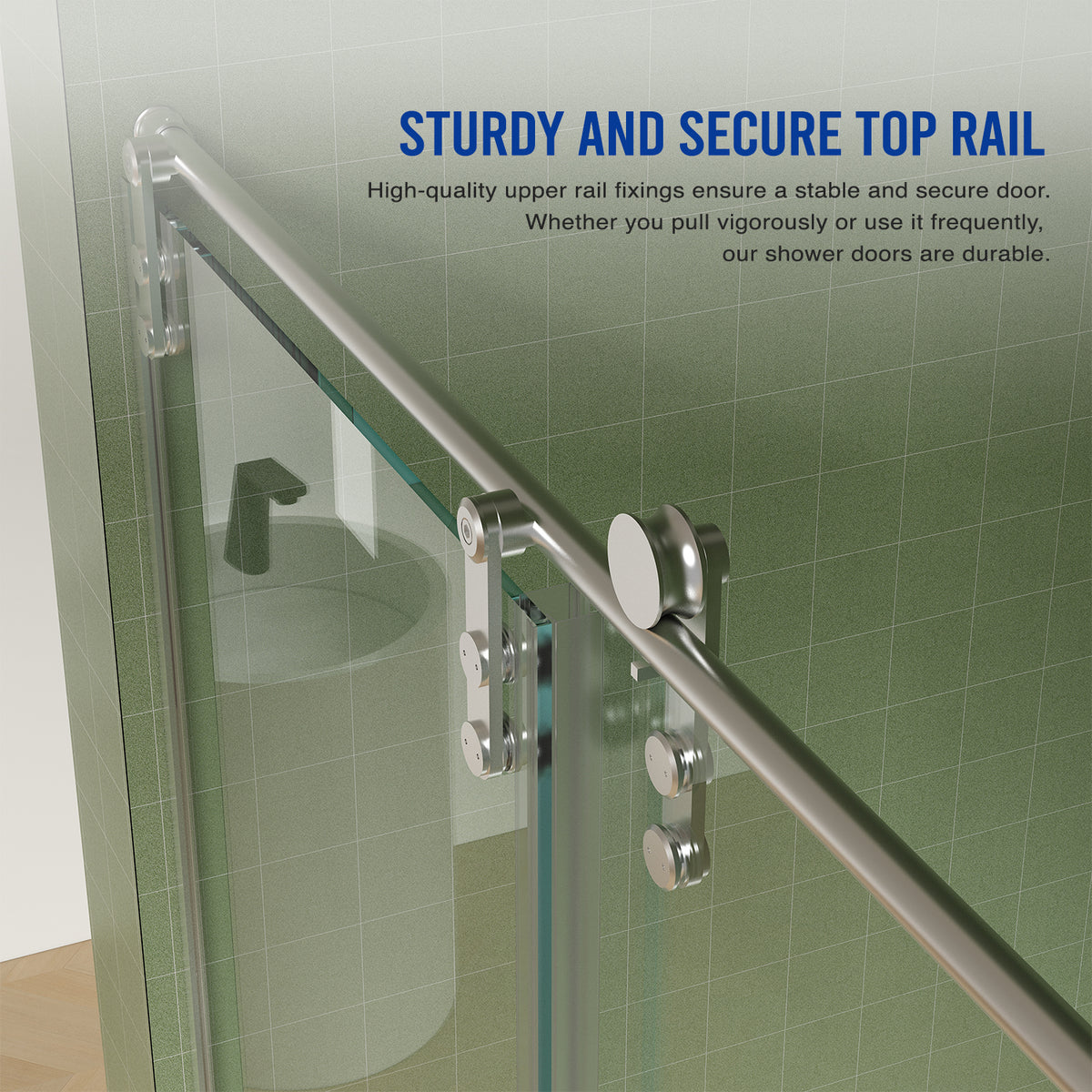 56"-60"W x 76"H Frameless Shower Door, Sliding Shower Door, Premium 5/16"(8mm) Thick Tempered Glass Shower Enclosure with Towel Bar ,Double Side Easy Clean Coat,Brushed Nickel Finished With Buffer
