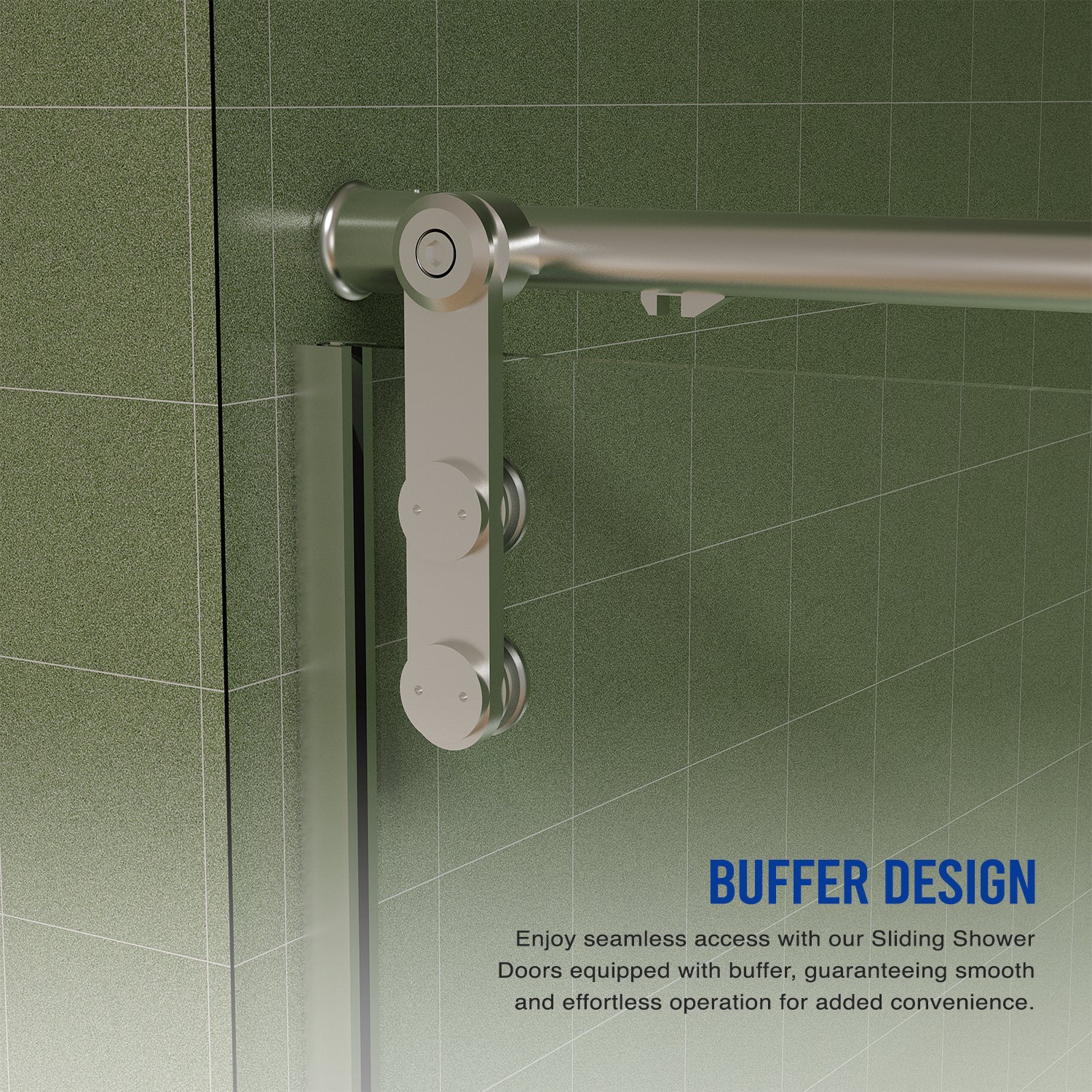 56"-60"W x 76"H Frameless Shower Door, Sliding Shower Door, Premium 5/16"(8mm) Thick Tempered Glass Shower Enclosure with Towel Bar ,Double Side Easy Clean Coat,Brushed Nickel Finished With Buffer