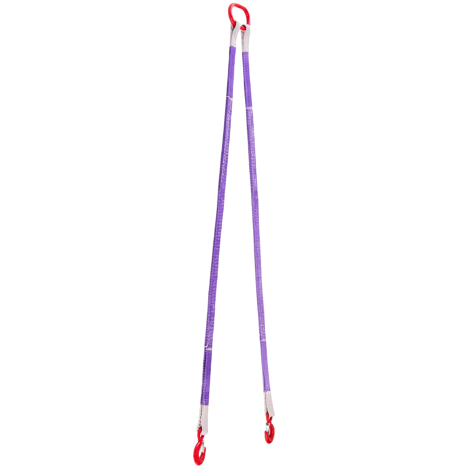 Lifting Sling Straps, 2Pcs Two-Leg Polyester Bridle Sling with Hooks, 4400LB Capacity, 5Ft Heavy Duty Rigging Strap, Thickened & Wear-Resistant Webbing Slings for Engines Cranes Hoists Truck