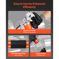 Grease Gun, 8000 PSI, Pistol Grip Grease Gun Kit with 14 oz Capacity, Includes 18-Inch Flex Hose, Double Handle Grease Coupler, Extension Rigid Pipe & Sharp Type Nozzle for Automotive, Marine