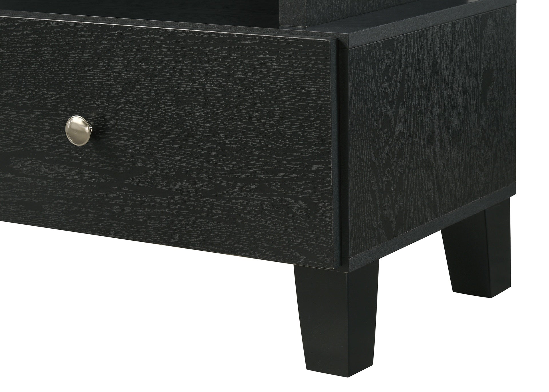 1pc Modern Sleek White Finish Faux Marble Accents Silver-tone Legs TV Stand Console Living Room Furniture