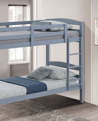 Twin Over Twin Bunk Bed Arch Design Gray Finish