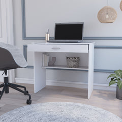 Kaylor Storage Desk, Modern Design with Drawer and Shelf