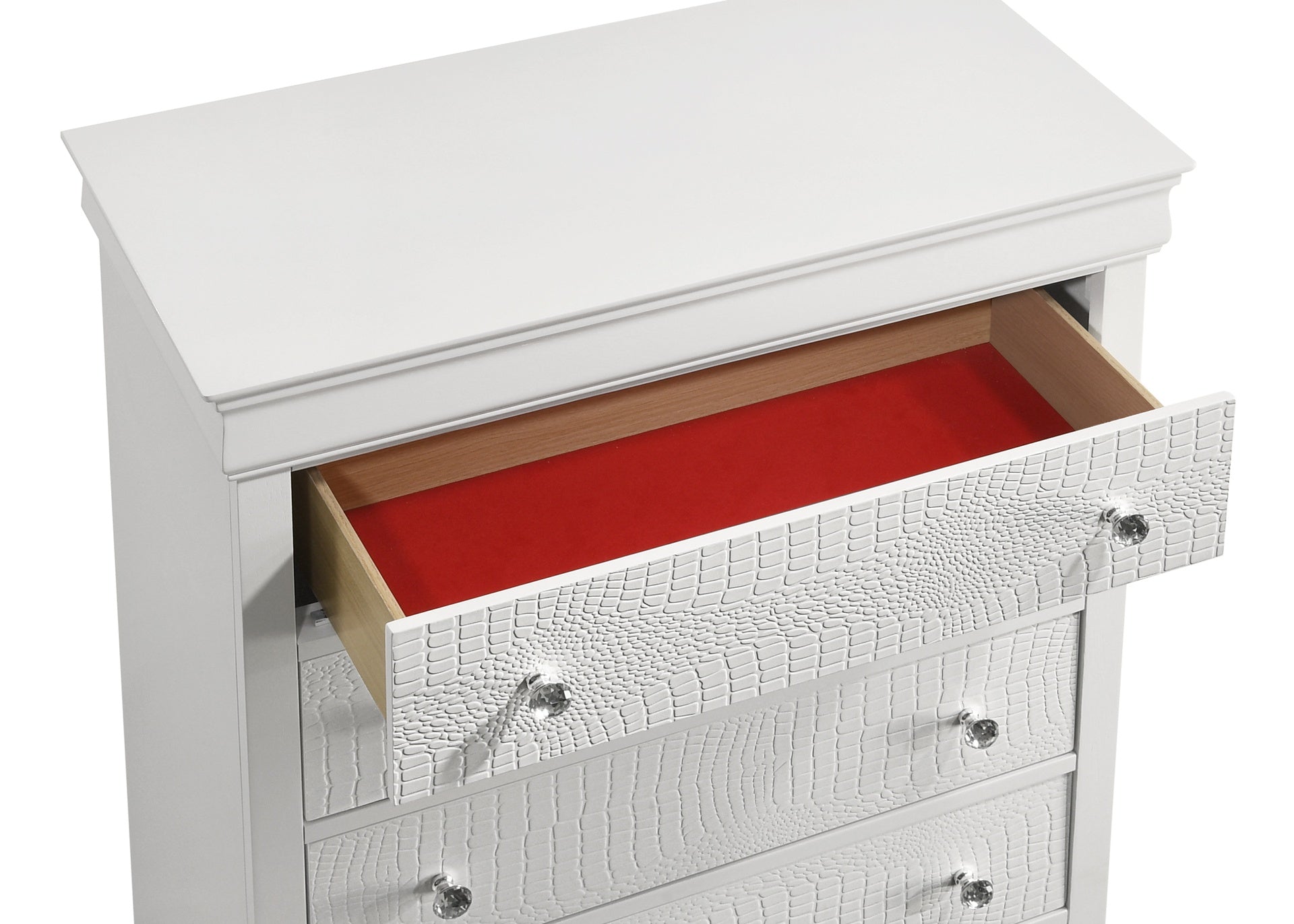 Blaze Modern Style 5-Drawer Chest Made with Wood in White  same as B009P286633 (CA inventory)