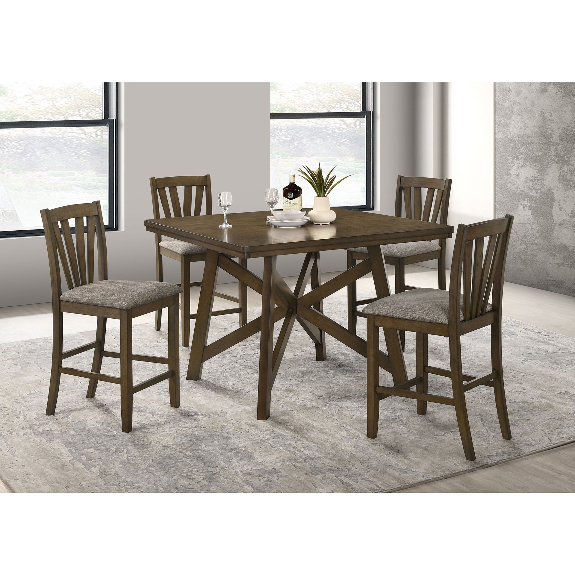 Maxine Brown 5-piece Counter Height Dining Set