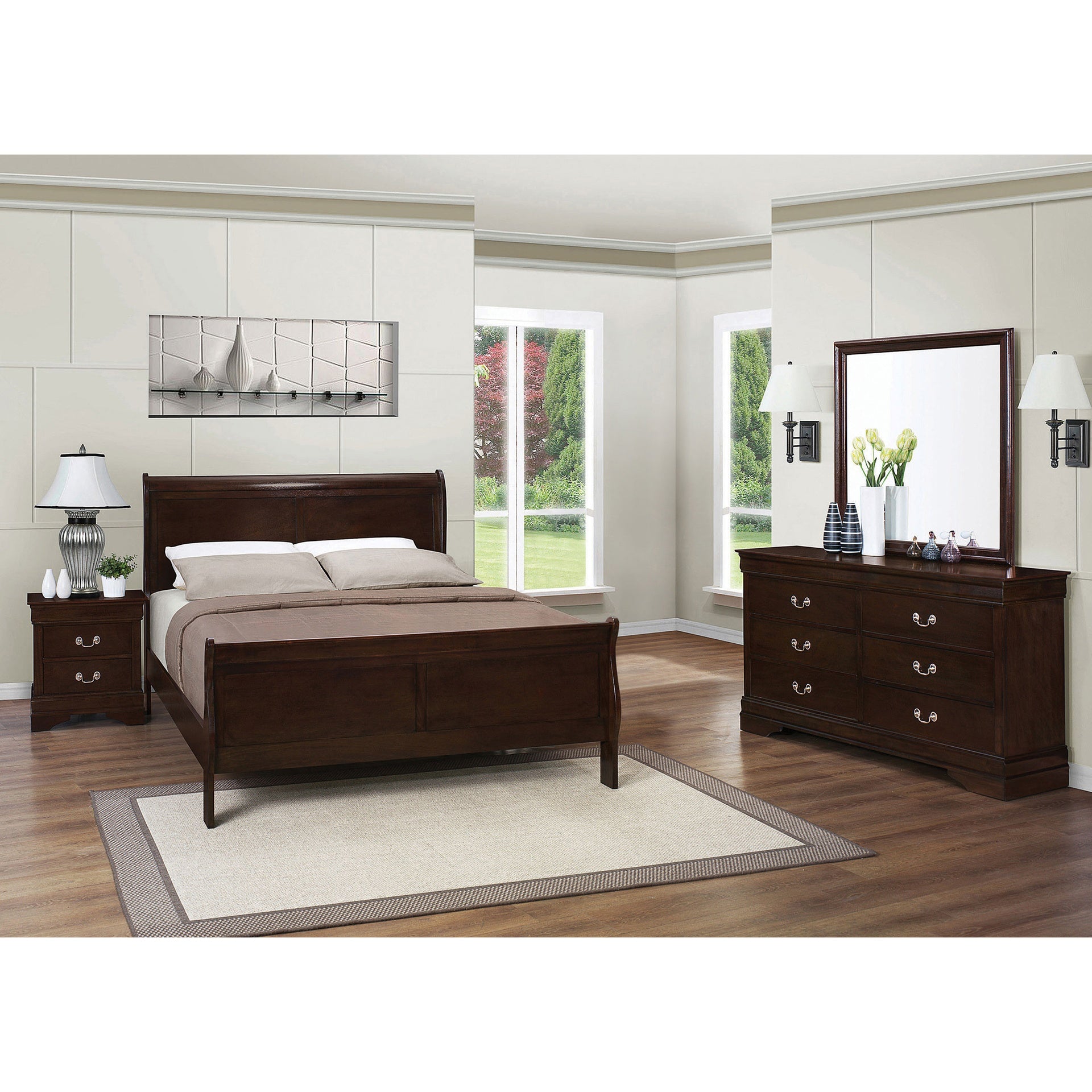Bruno Cappuccino 4-piece Full Bedroom Set