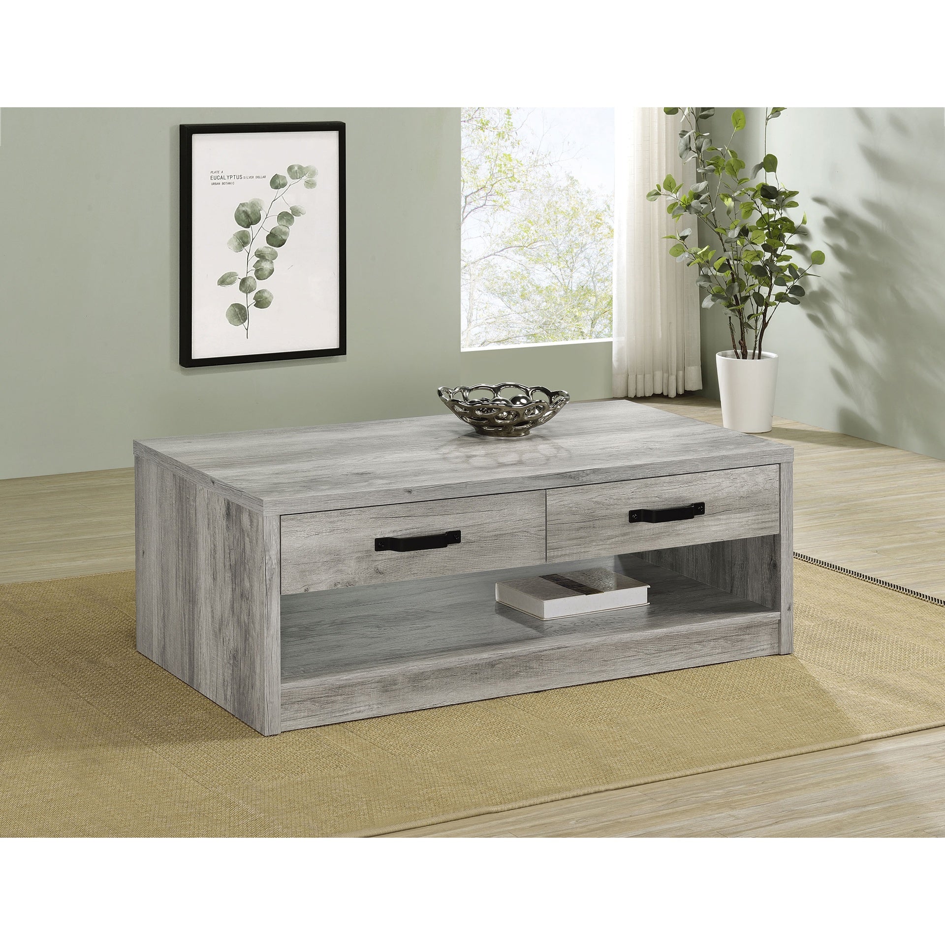 Nuberg Grey Driftwood 2-drawer Coffee Table