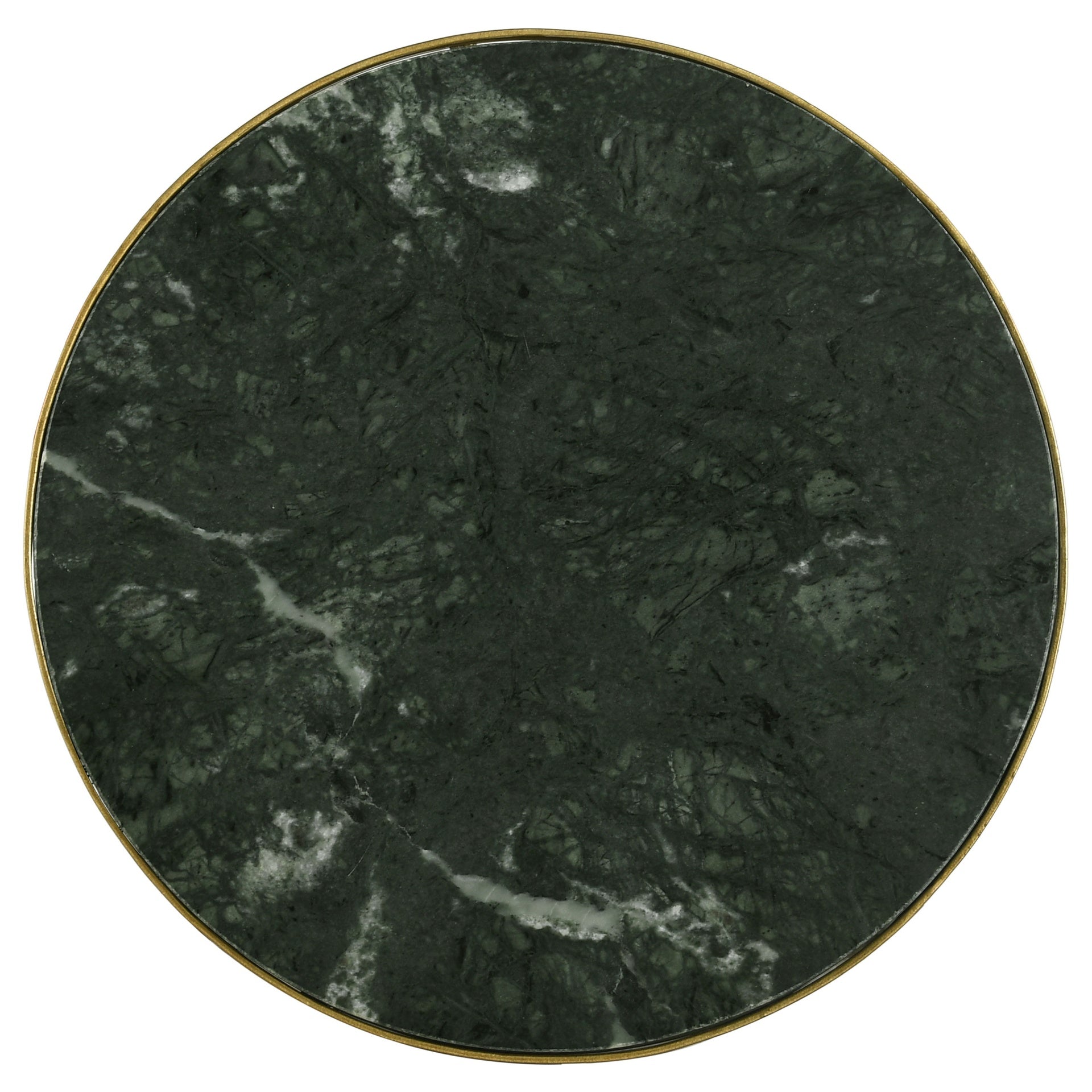 Sidney Antique Gold Round Marble Top Side Table