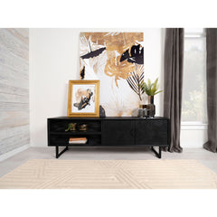 Manaya Charcoal Black 2-Door TV Stand