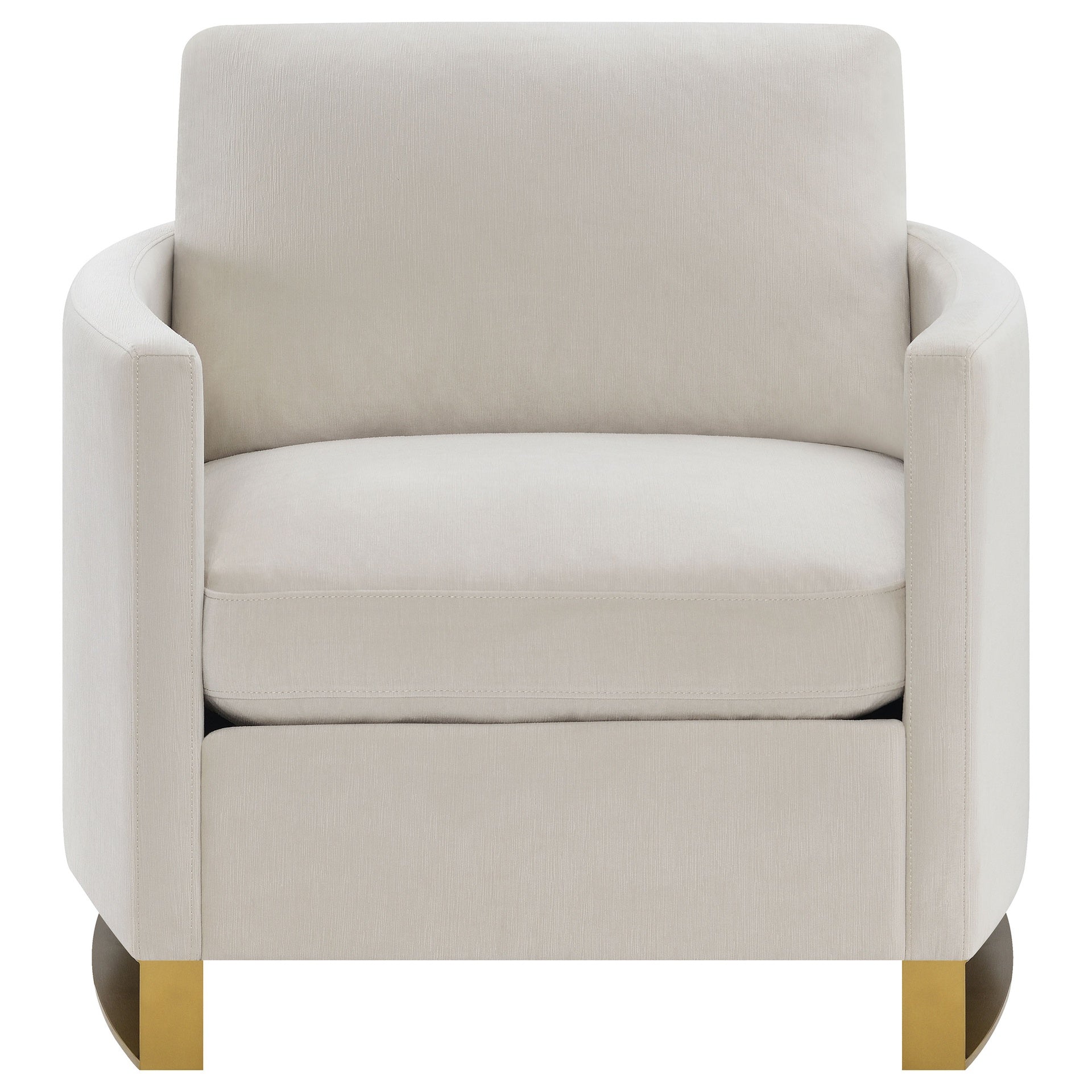 Rufo Beige Upholstered Curved Track Arm Chair