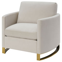 Rufo Beige Upholstered Curved Track Arm Chair