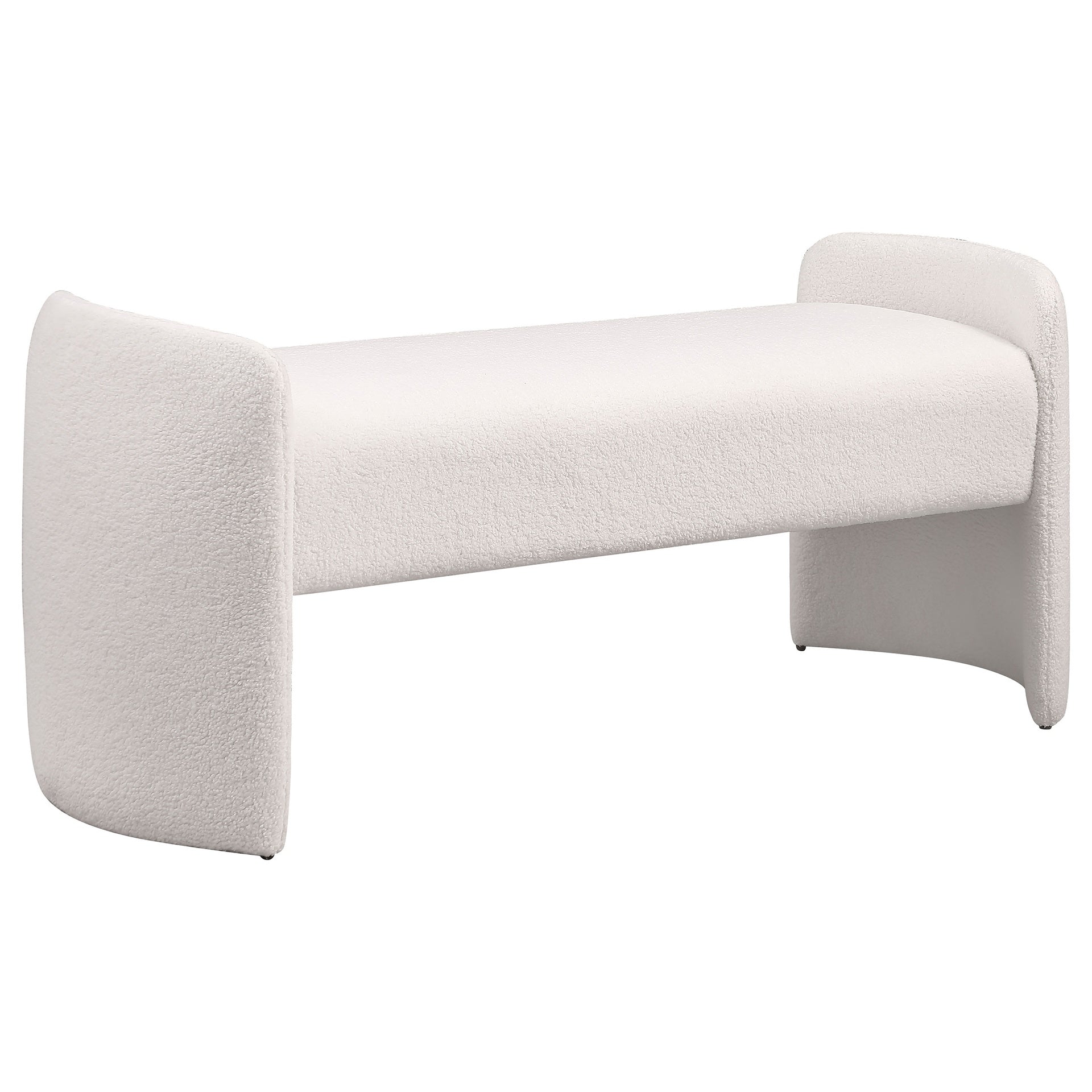 Joshua Ivory Velvet Upholstered Accent Bench