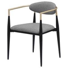 Mistra Grey Fabric Upholstered Dining Arm Chair (Set of 2)