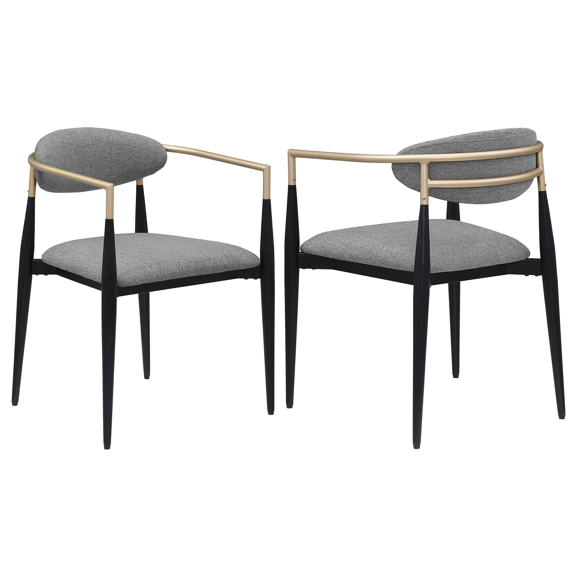 Mistra Grey Fabric Upholstered Dining Arm Chair (Set of 2)