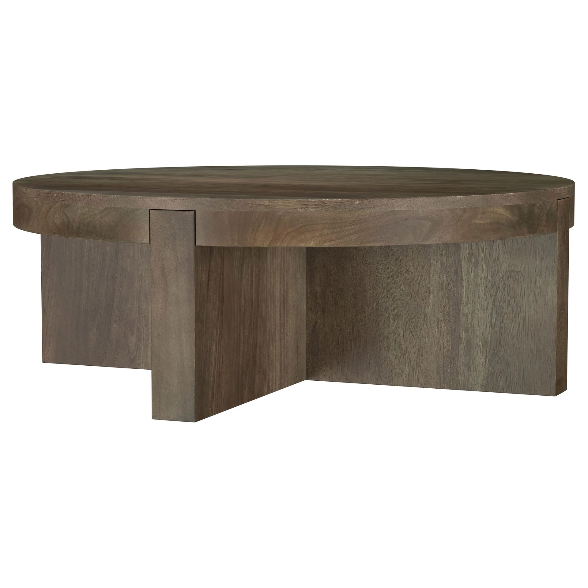 Alexander Brown Round Solid Mango Wood Coffee Table