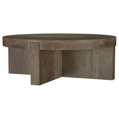 Alexander Brown Round Solid Mango Wood Coffee Table