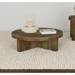 Alexander Brown Round Solid Mango Wood Coffee Table