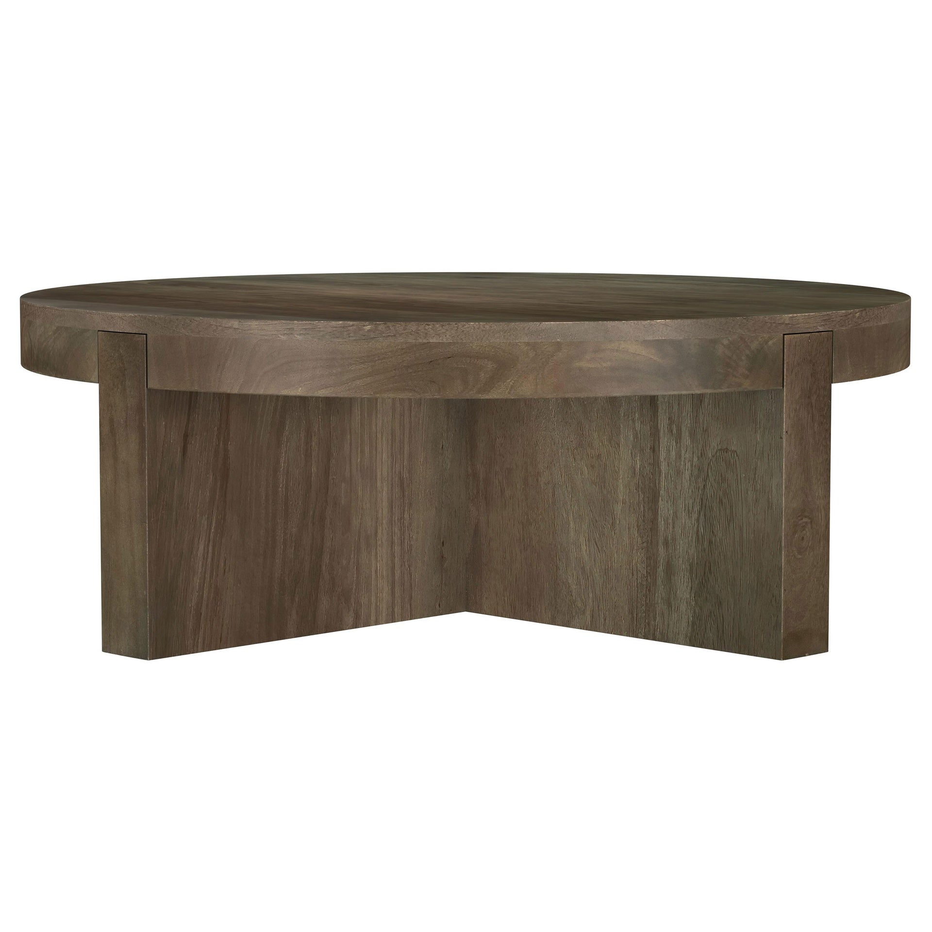 Alexander Brown Round Solid Mango Wood Coffee Table