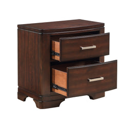 Cherry Finish Sleek Design Nightstand with Two Storage Drawers Transitional Style Bedroom Furniture 1pc