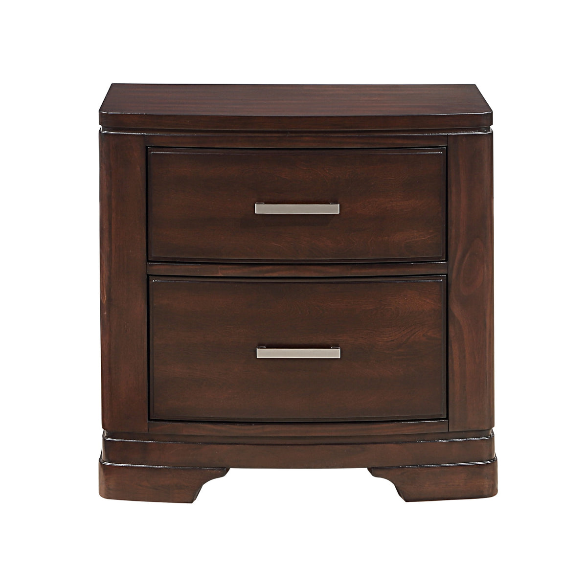 Cherry Finish Sleek Design Nightstand with Two Storage Drawers Transitional Style Bedroom Furniture 1pc
