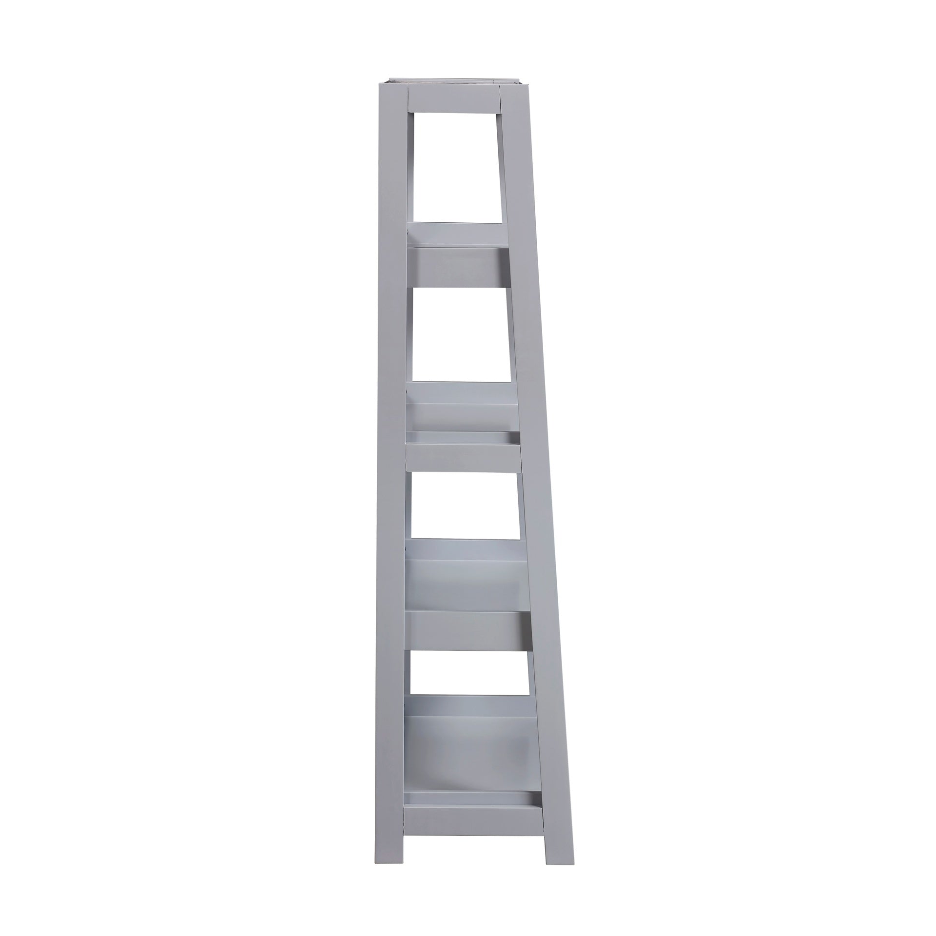 Modern Contemporary Bookcase 4-Shelves Sleek Gray Finish Wooden Furniture 1pc Vertical Storage Display Rack
