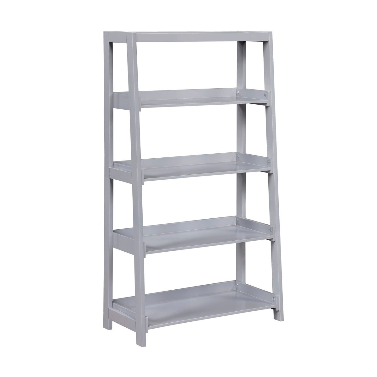 Modern Contemporary Bookcase 4-Shelves Sleek Gray Finish Wooden Furniture 1pc Vertical Storage Display Rack