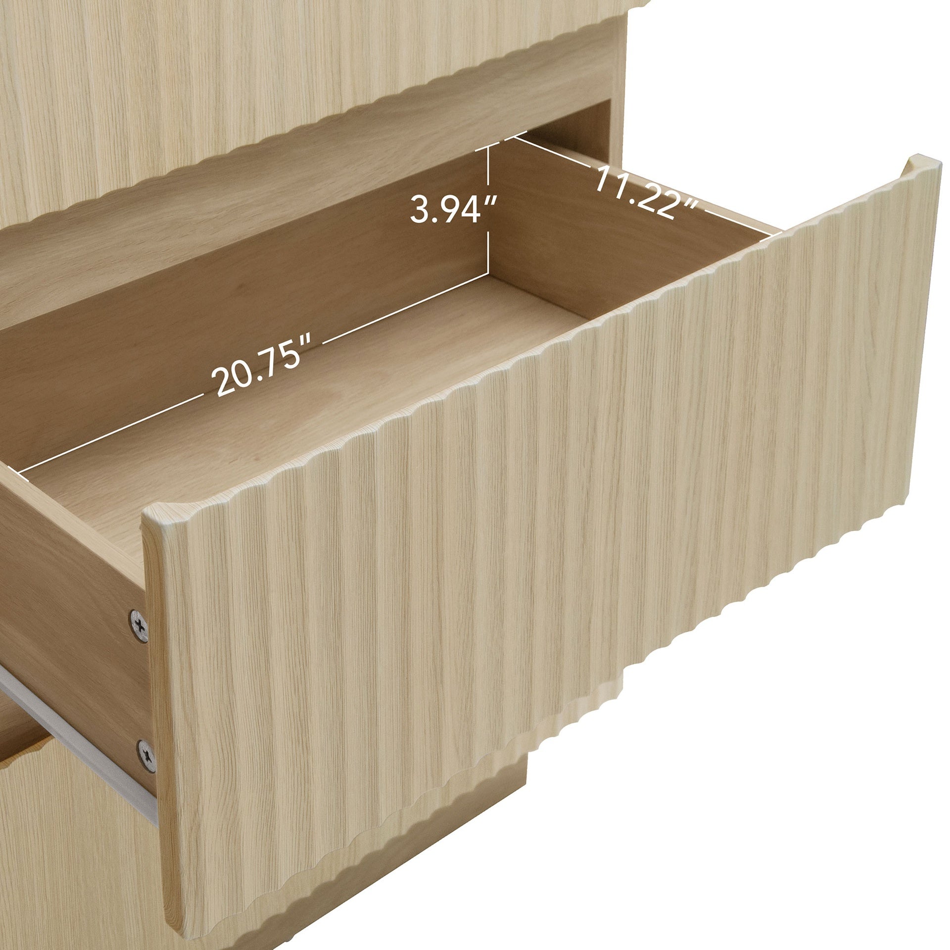 Fluted 6 Drawers Dresser ,Double Dresser Chest of Drawers, 47.24" Modern Chest of Drawers with LED ,Drawer Organizer for Bedroom, Living Room, Hallway