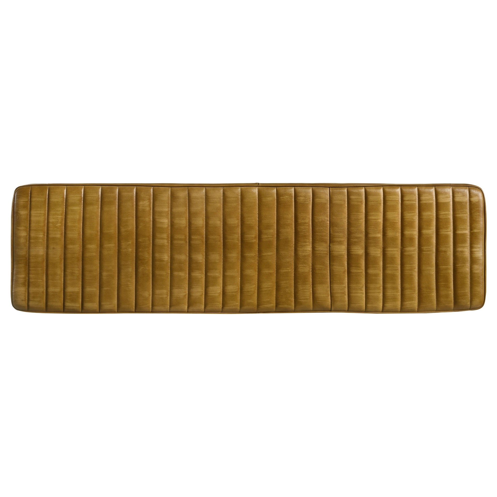Camel and Black Tufted Cushion Side Bench